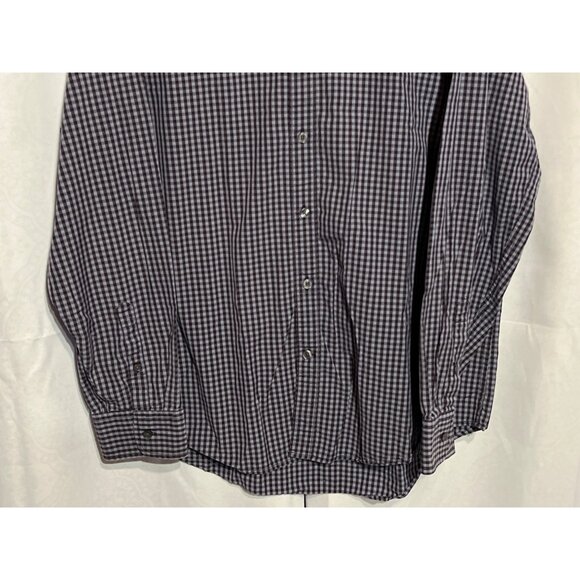 Gap Mens XL Black & Slate Checkered Long-Sleeve Button-Down Shirt - Picture 5 of 9